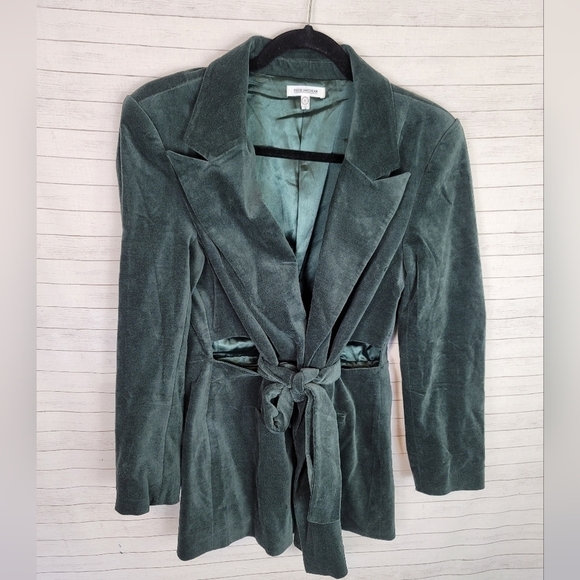 Good American Green Velvet Fit and Flatter Blazer Jacket, sz 4 / XL - Picture 4 of 15